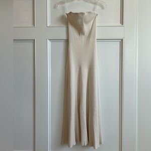 H&M Cotton ribbed strapless maxi dress